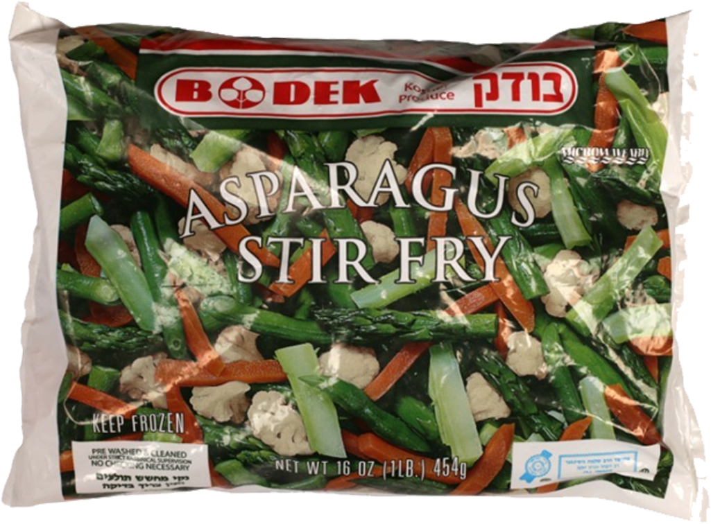 Bodek Asparagus Stir Fry Frozen Vegetables Package PNG