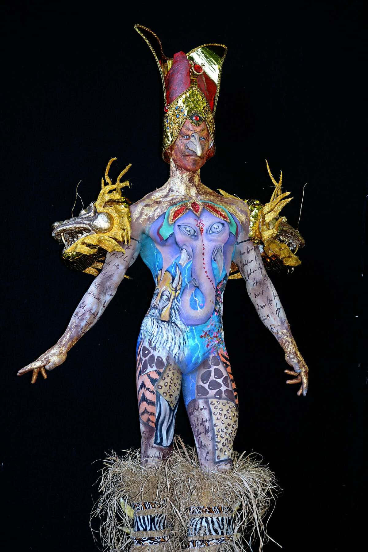 Festivaldi Body Painting Foto Di Un Elefante Blu