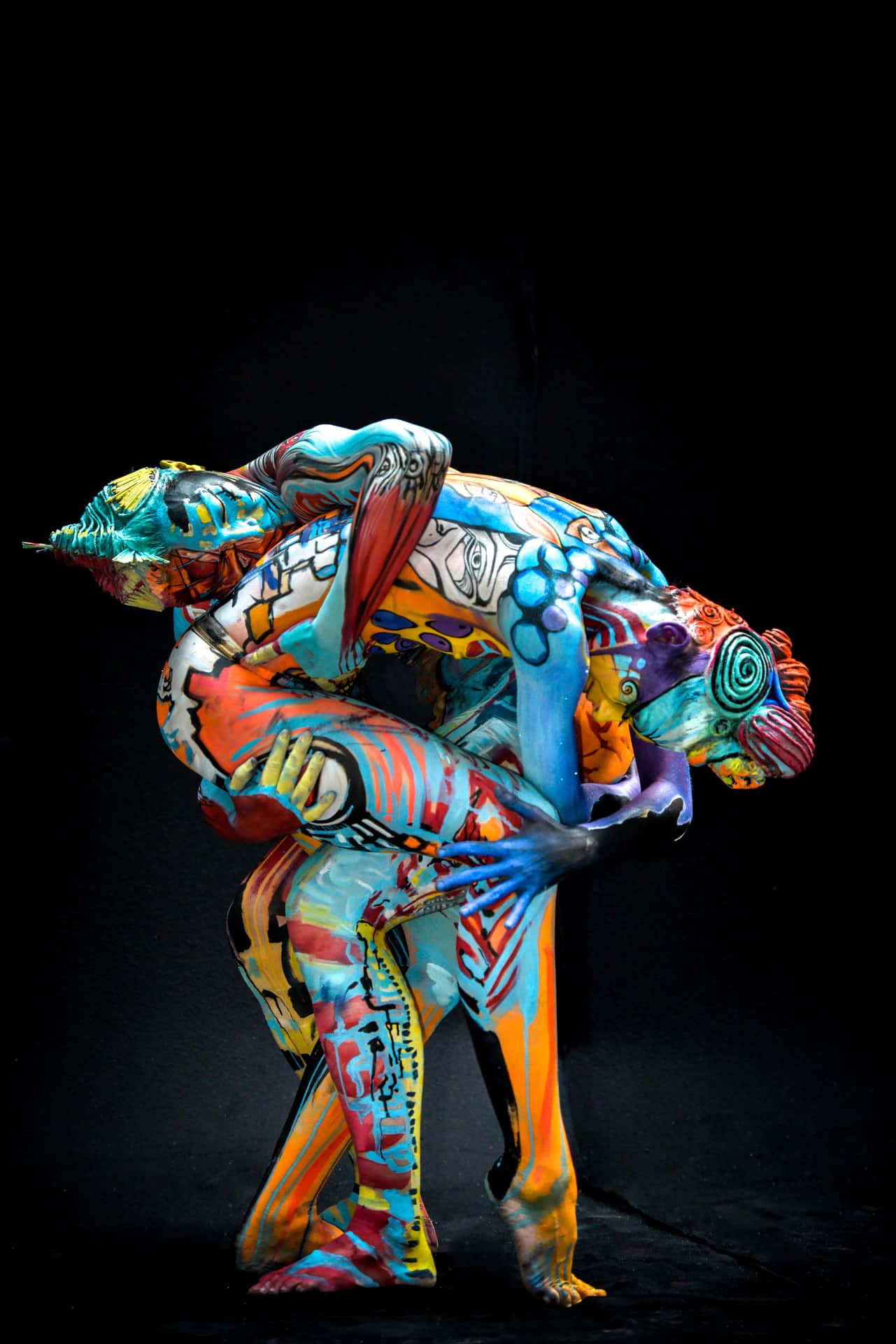 Body Painting Festival Colorful Embrace Picture