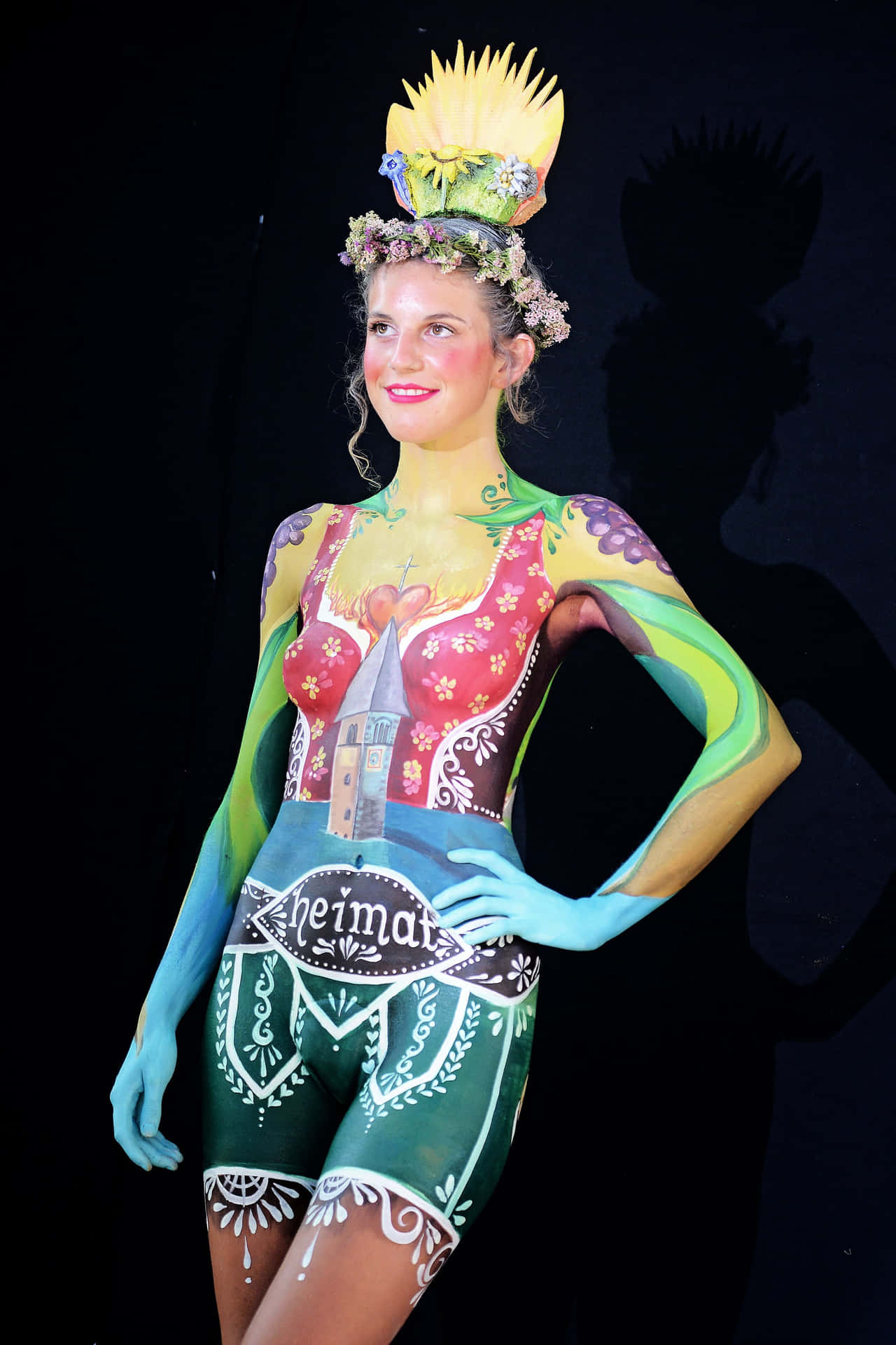 Körperbemalungsfestival Kleidung Illusion Farbbild