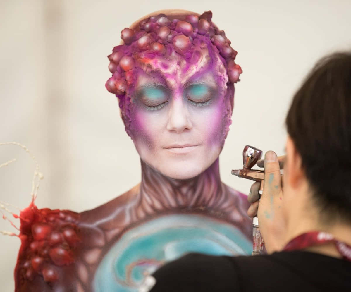 Festivaldel Body Painting Immagine Trucco Estetico Alieno