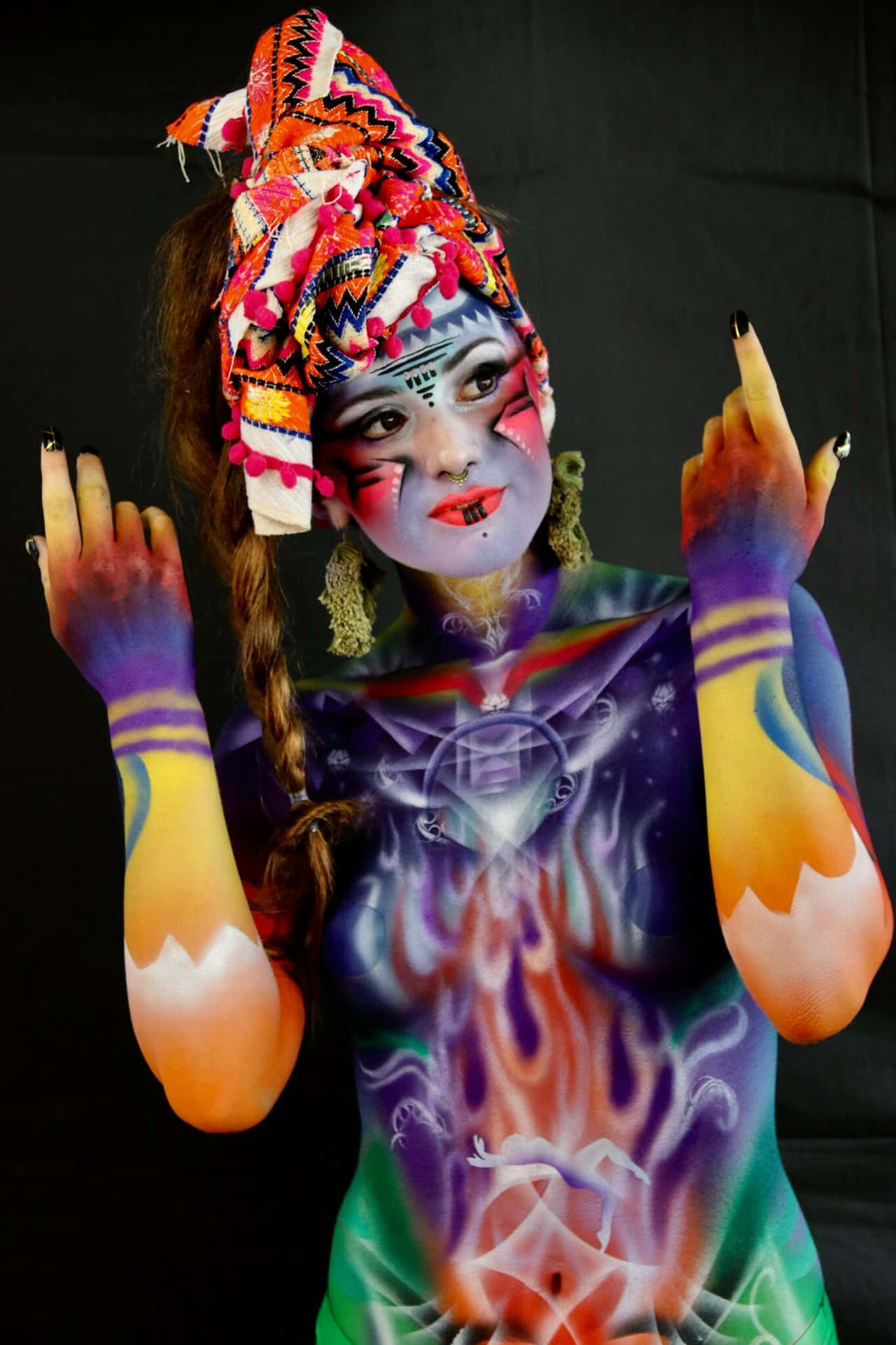 Kropmaleringsfestival Ild Æstetisk Maling Billede
