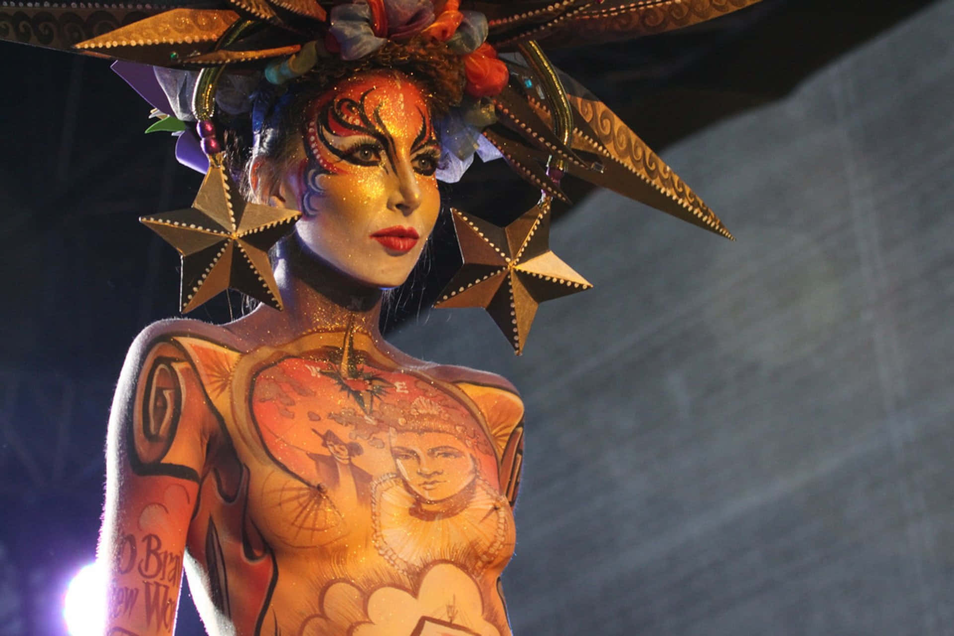 Vær festival ædel guld kropskunst billedkunst billede