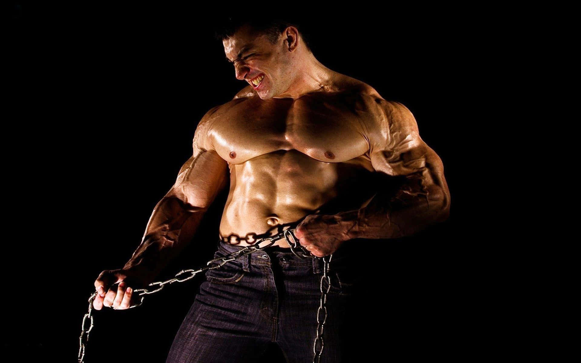 Picture Bodybuilding Man With Chain Picture