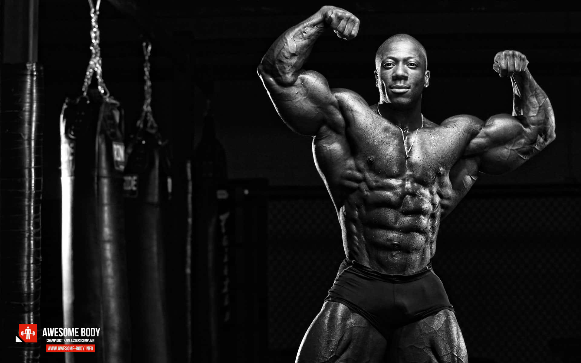 Wallpaper Muscular, bodybuilder, abdominals, sweat, man, black background  1920x1200 HD Picture, Image