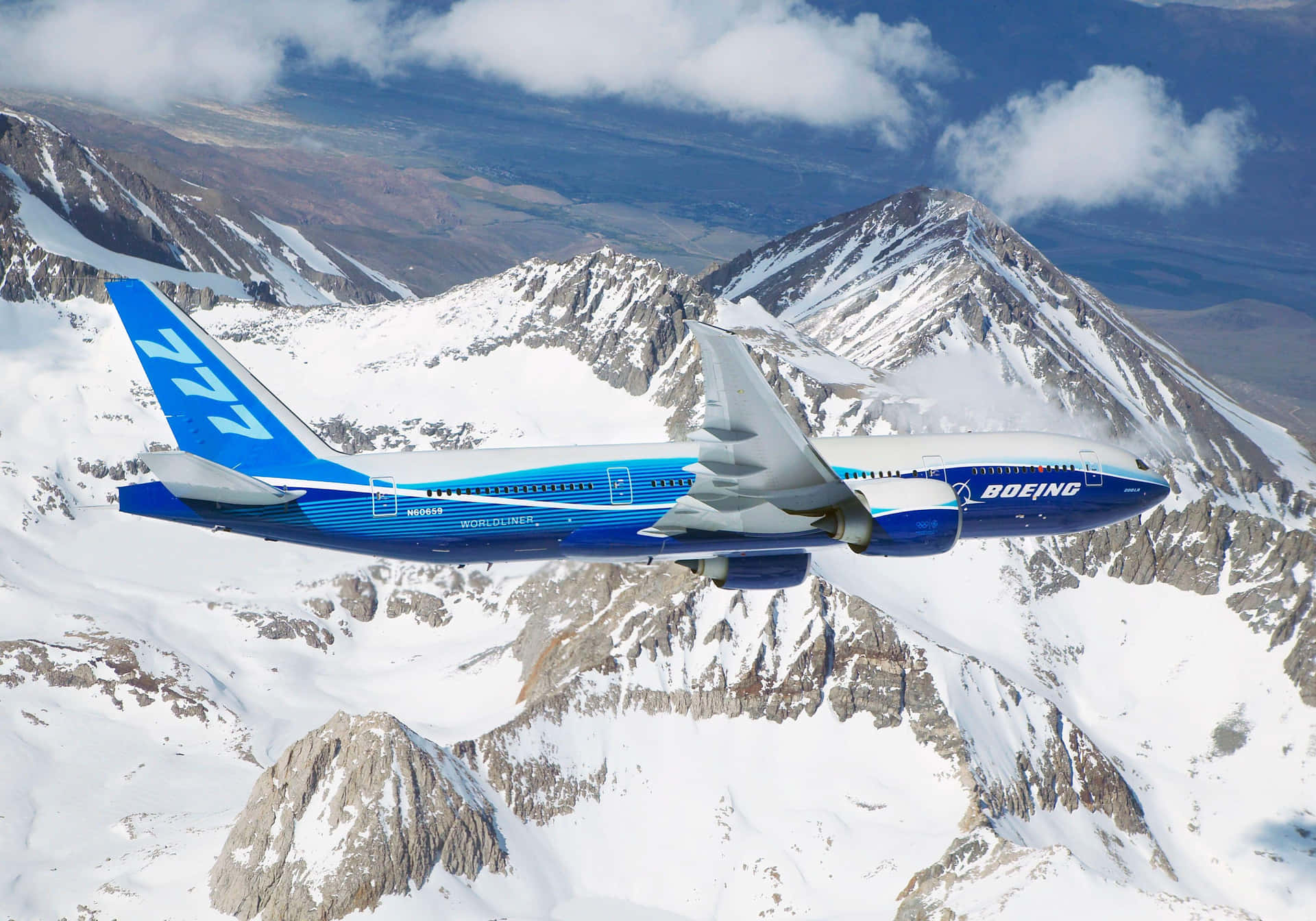 Boeing777 Over Mountain Ranges Wallpaper