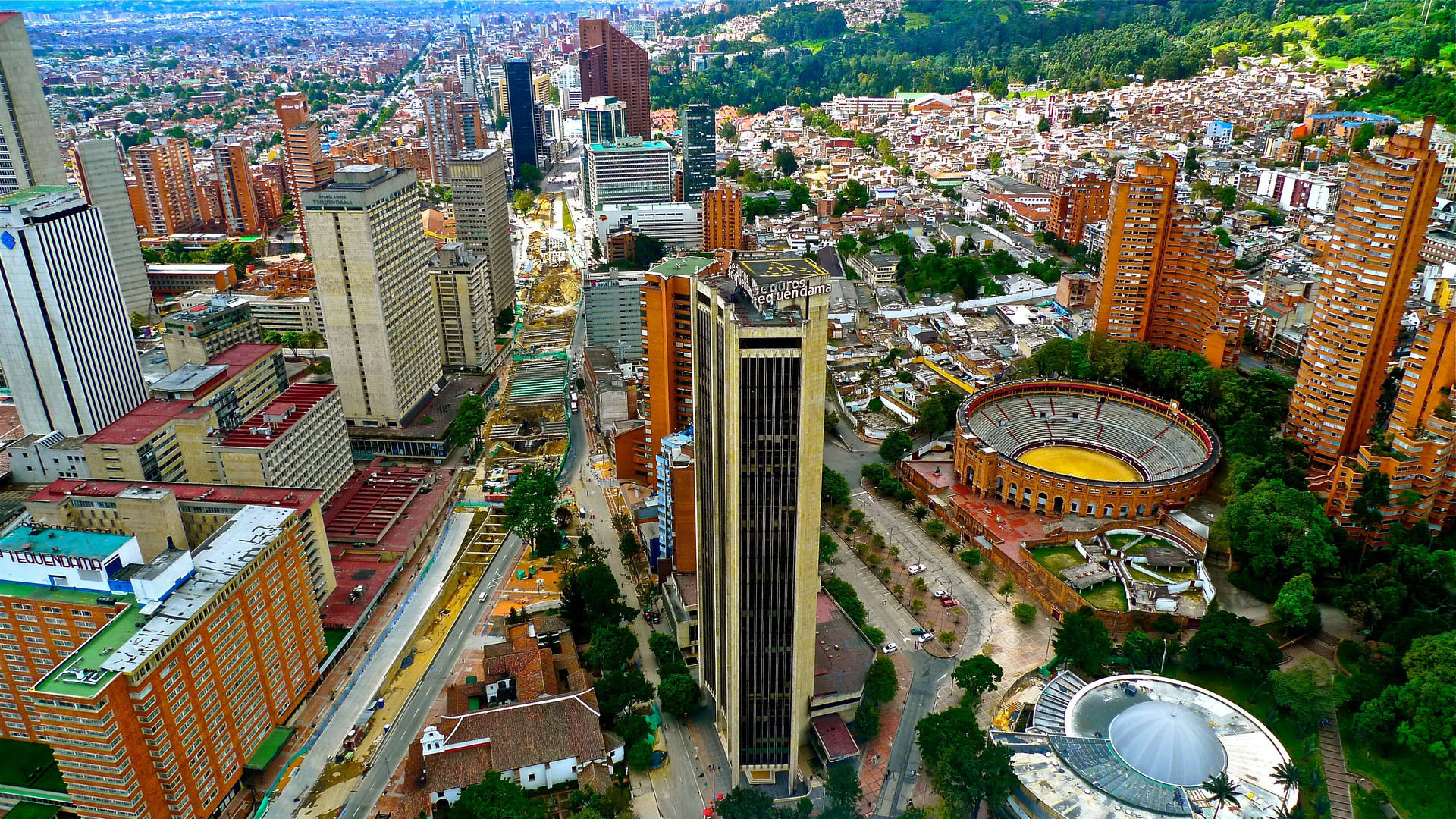 Città Di Bogotà Con Edifici Colorati Sfondo