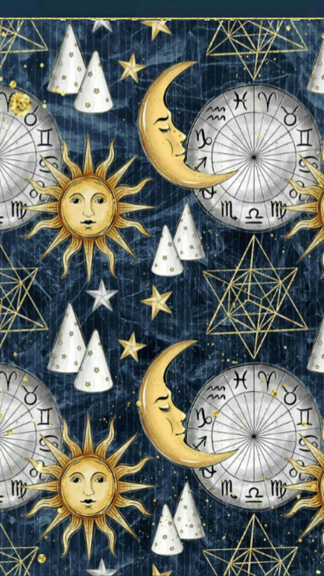 Bohemian Celestial Pattern Wallpaper