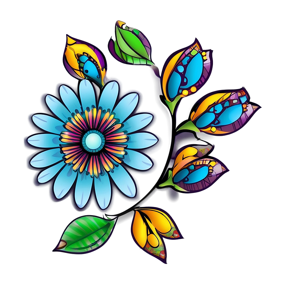 Bohemian Flower Art Png Jta69 PNG