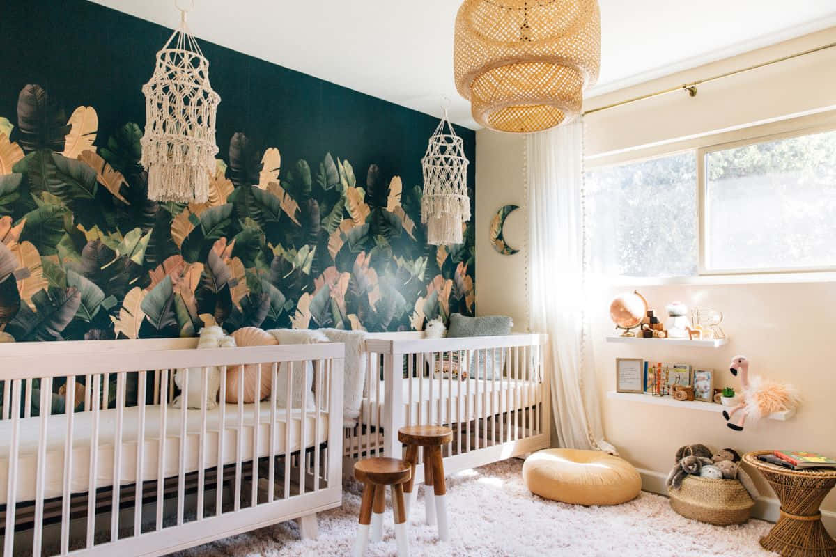 Bohemian Style Baby Nursery Wallpaper