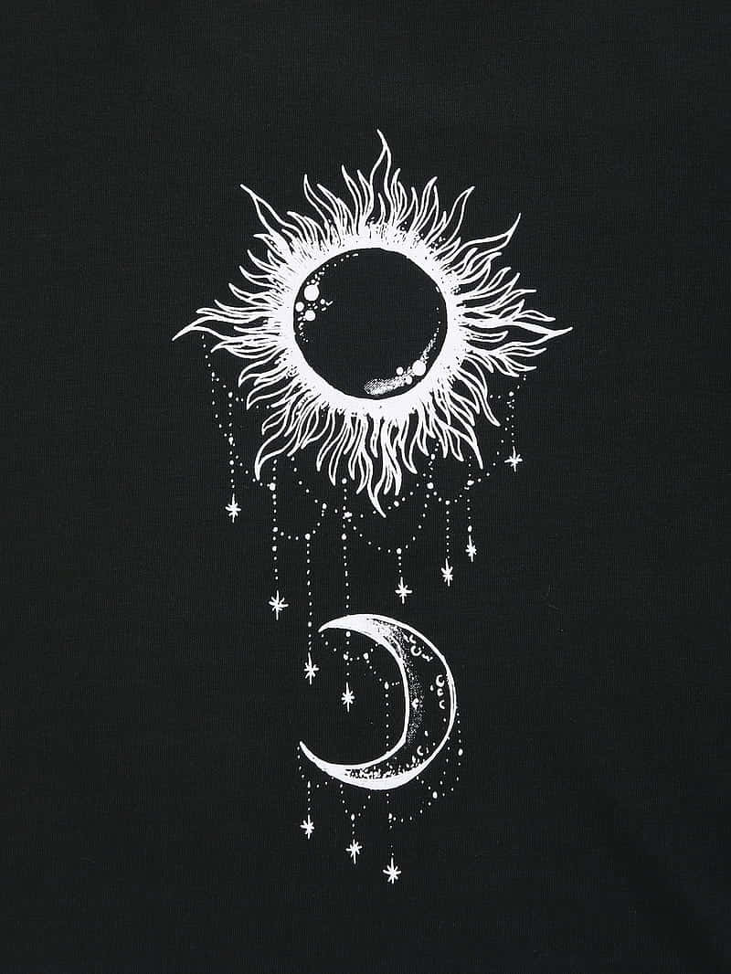 Bohemian Sun Moon Art Wallpaper