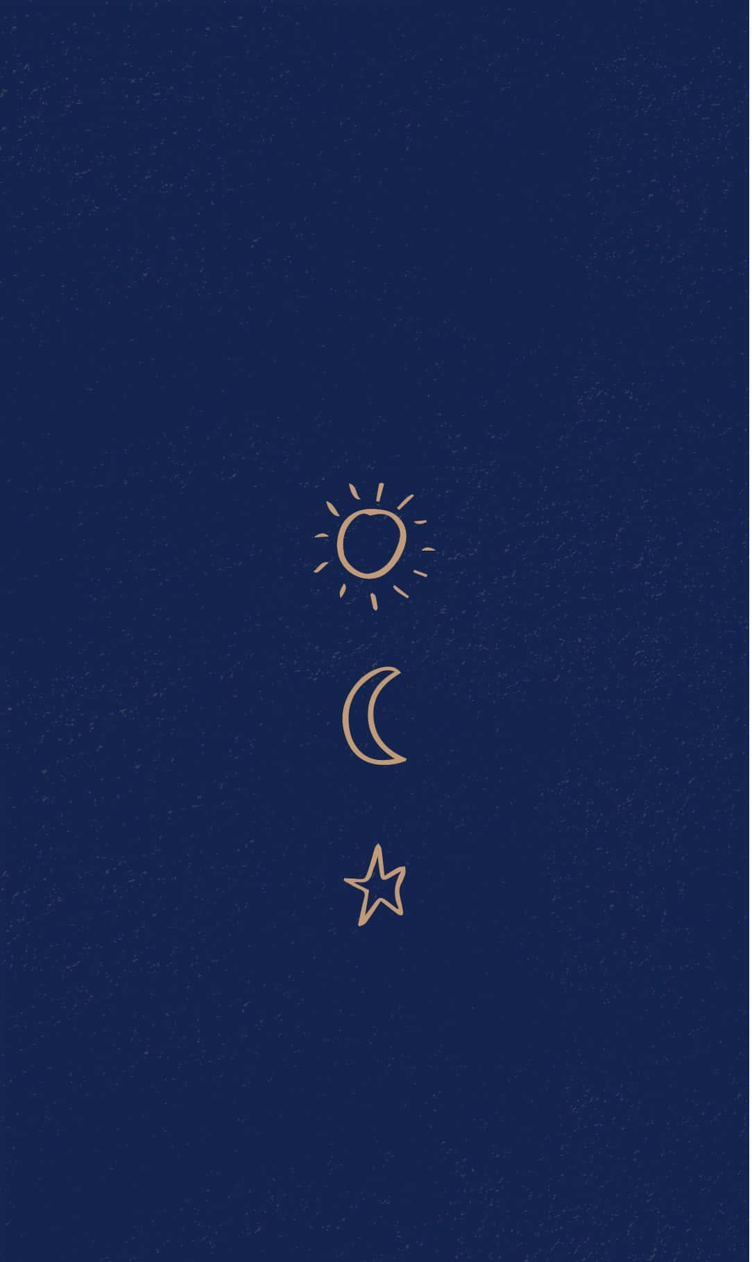 Bohemian Sun Moon Star Navy Background Wallpaper