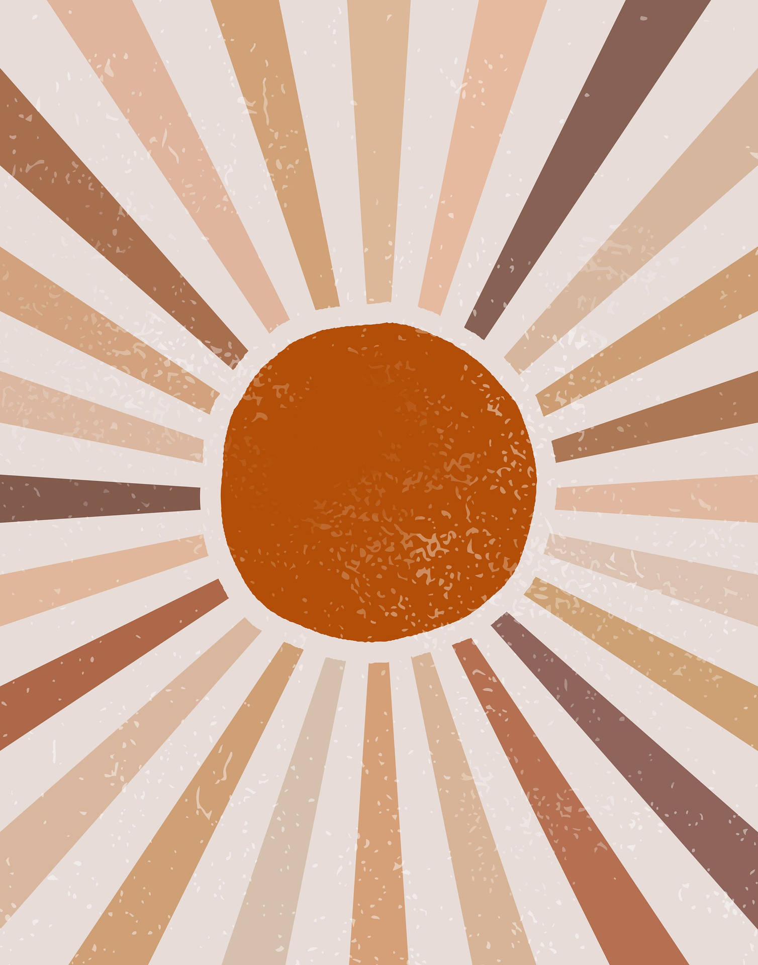 Boho Aesthetic Sun With Neutral Colours Wallpaper