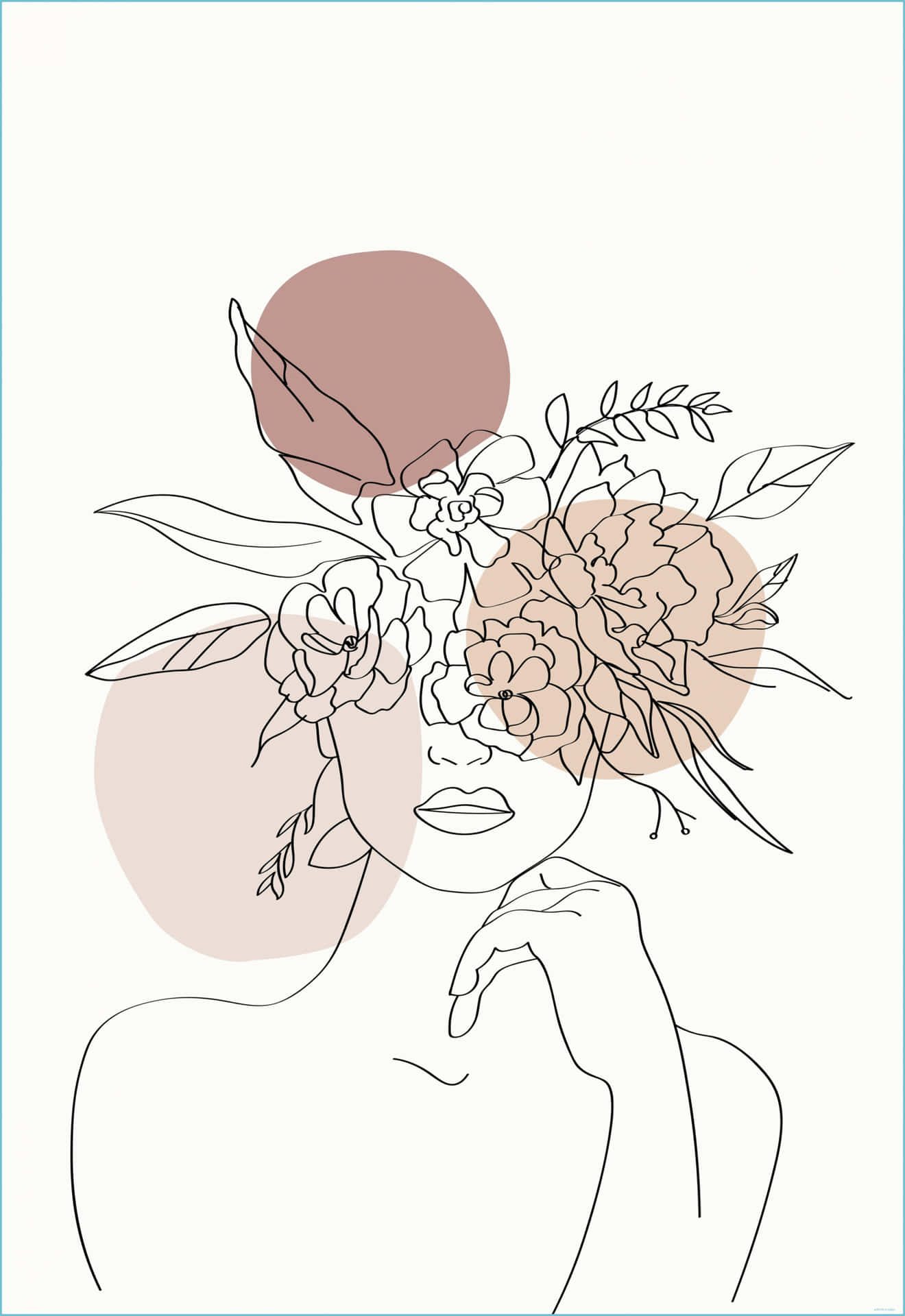 Einefrau Mit Blumen Auf Dem Kopf Wallpaper