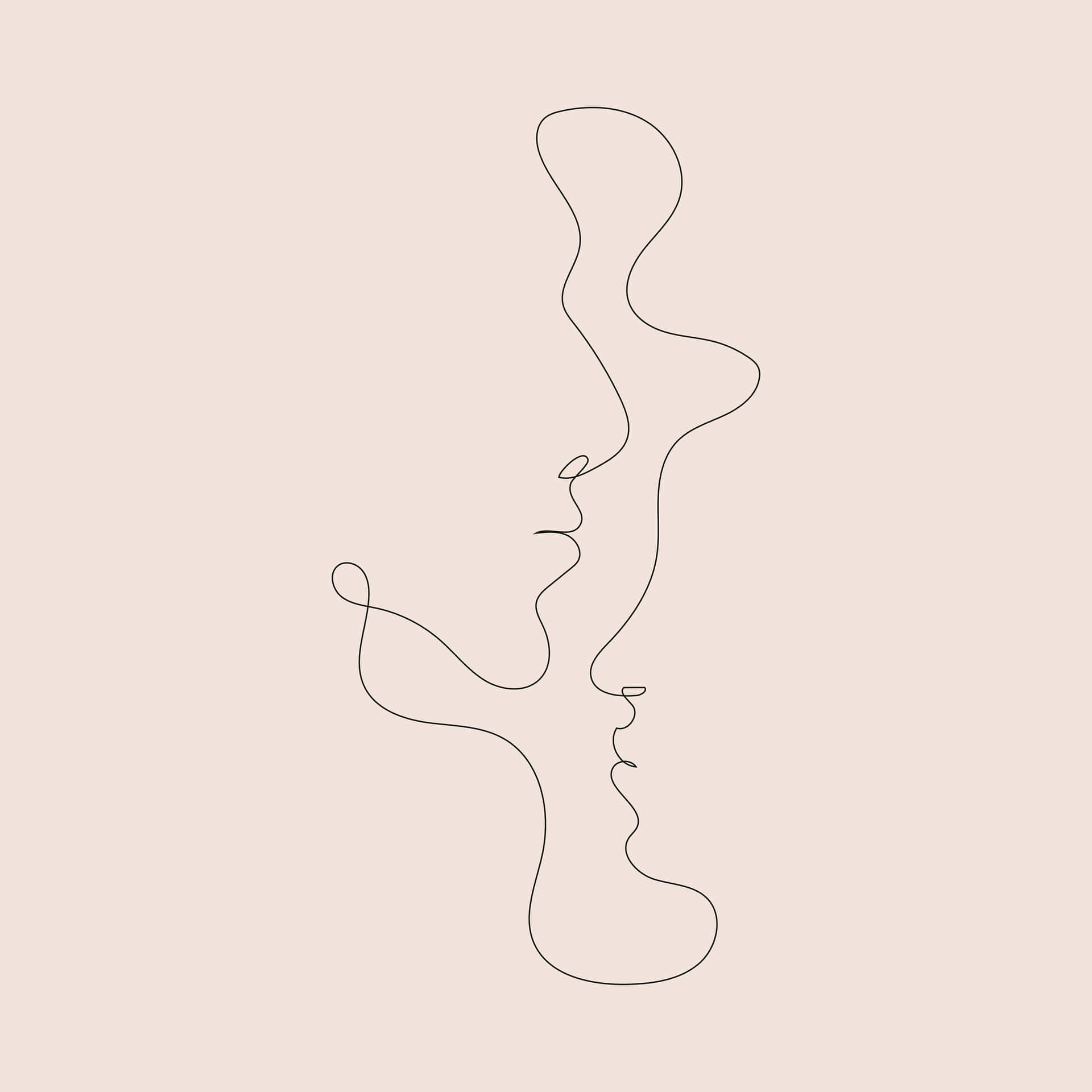 A Line Drawing Of A Woman's Face Wallpaper