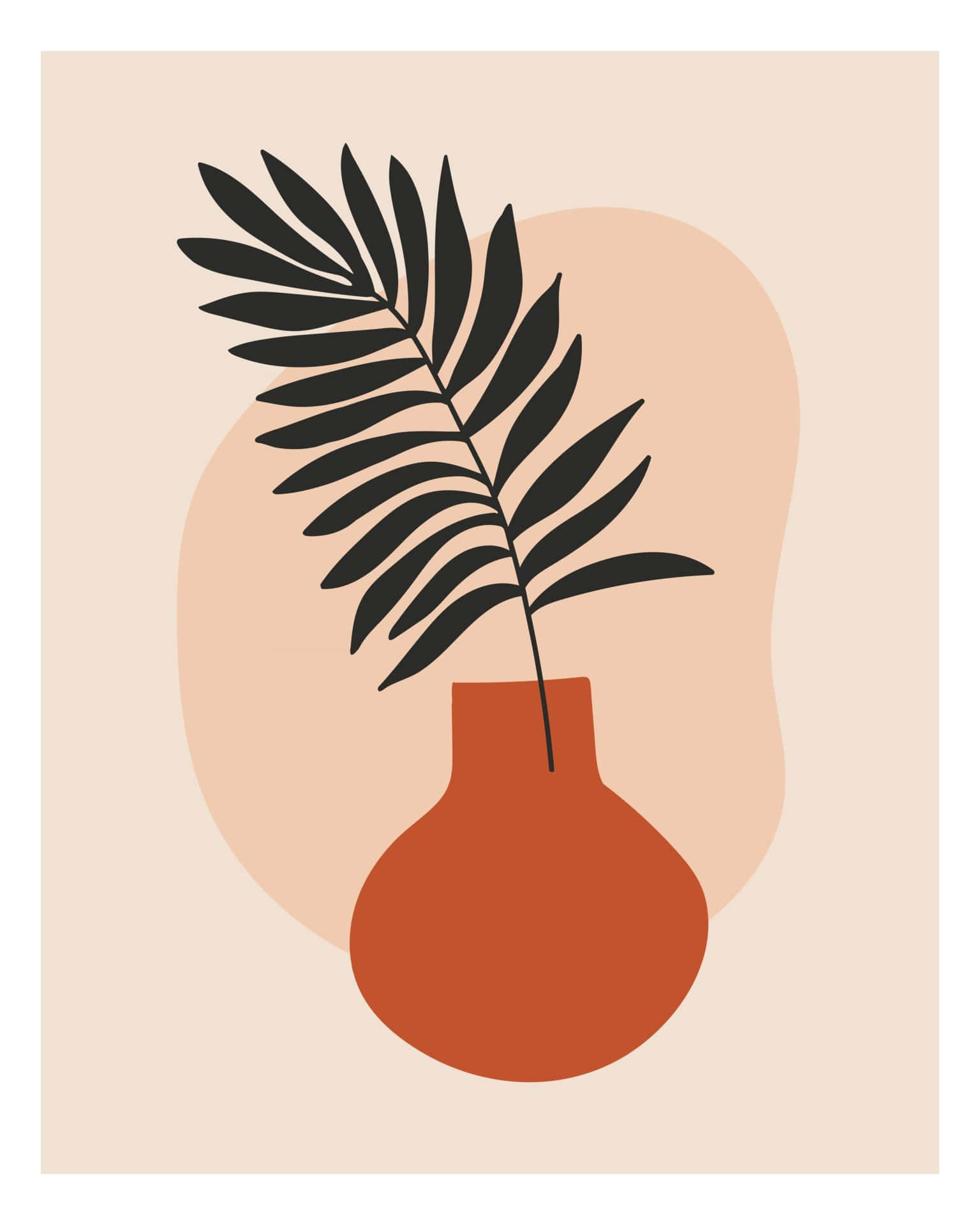 Einepflanze In Einer Vase Auf Einem Beigen Hintergrund Wallpaper
