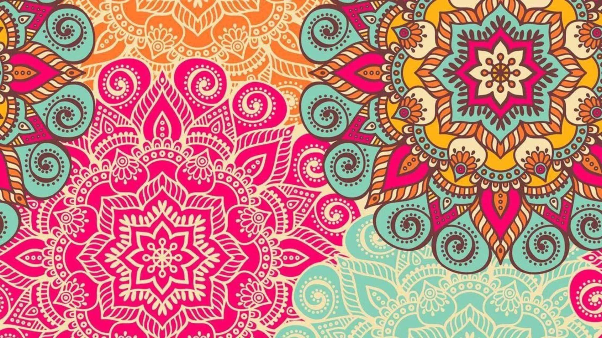 Bohoblumen Mandala Muster Wallpaper