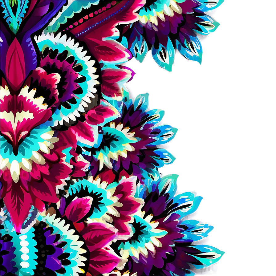 Boho Floral Pattern Png 06202024 PNG