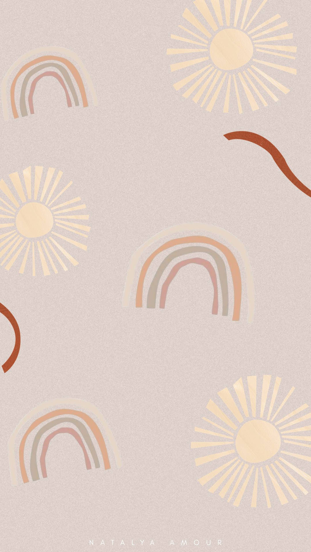 Boho Iphone Suns, Rainbows, And Ribbons Wallpaper