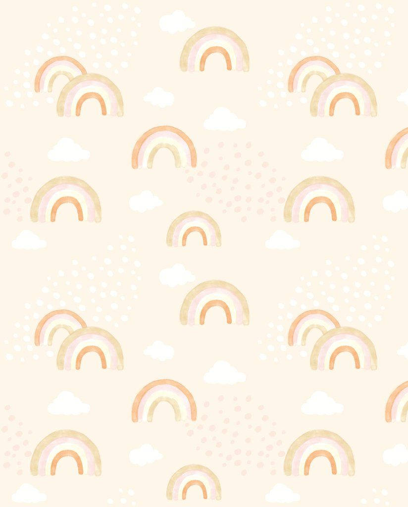Boho Iphone With Bohemian Rainbows, Clouds, And Flecks Wallpaper