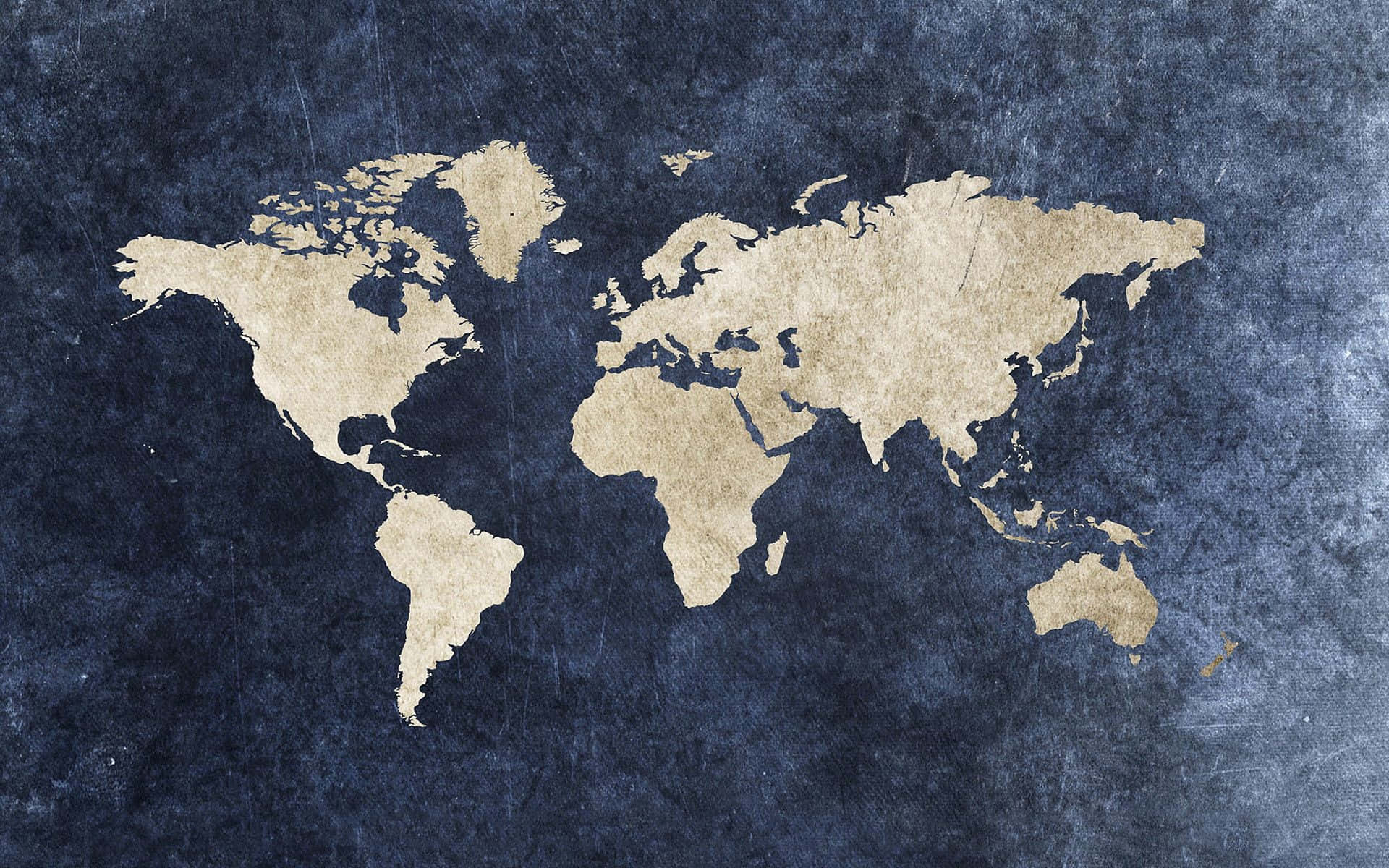 Unmapa Del Mundo Sobre Un Fondo Azul Fondo de pantalla