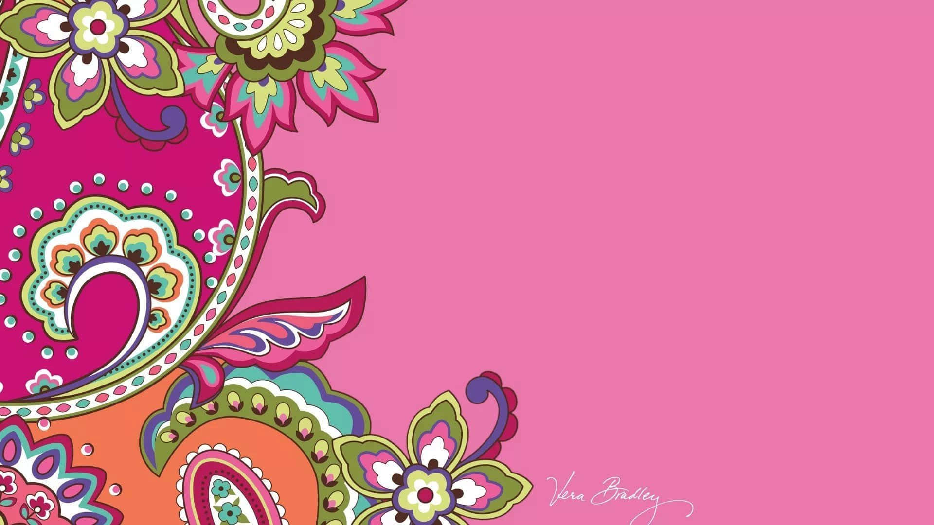 Boho Pink Canvas Border Design Laptop Wallpaper