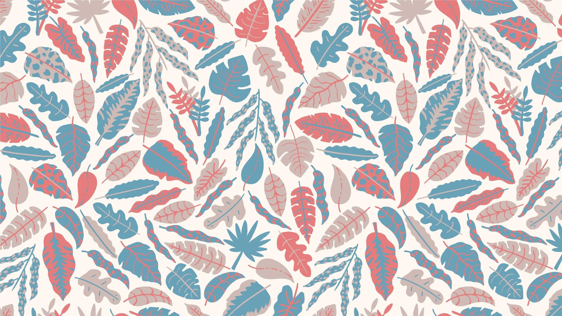 Boho Leaves Pattern Indie Kid Wallpaper