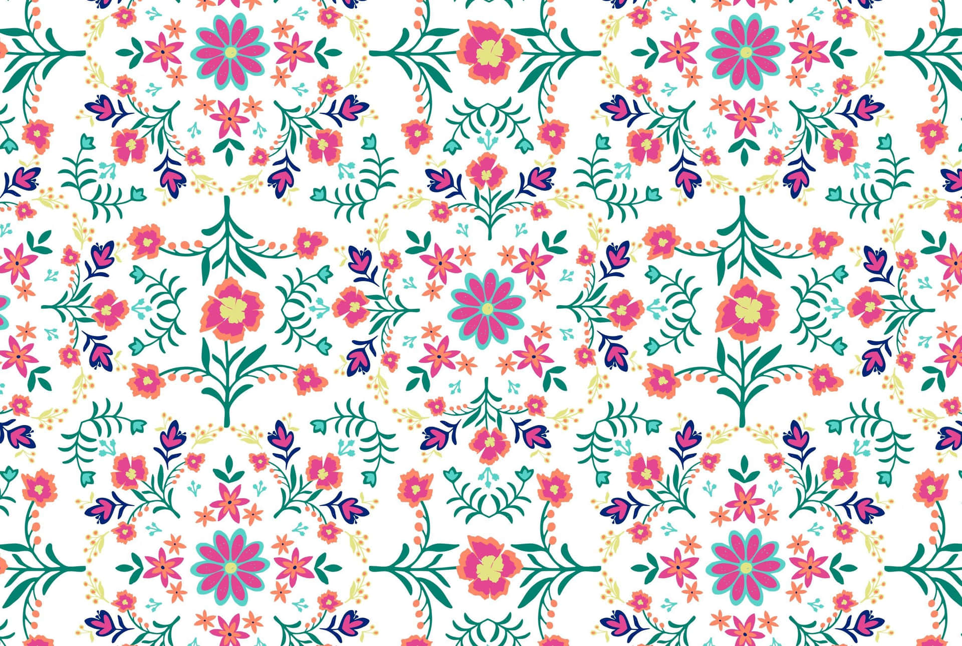 Floralesästhetisches Muster Boho Mac Wallpaper