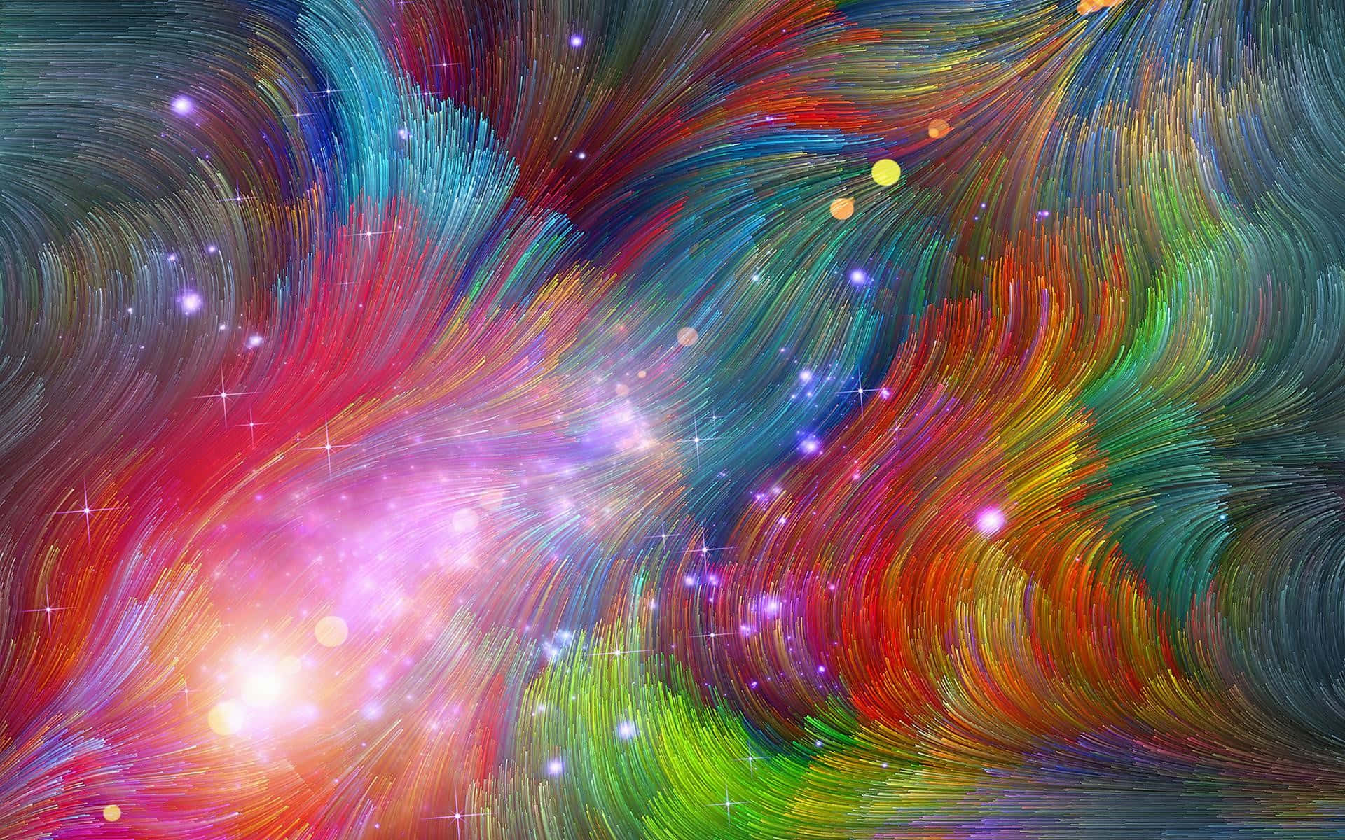 Pinturacolorida De Galáxia No Mac Estilo Boho. Papel de Parede