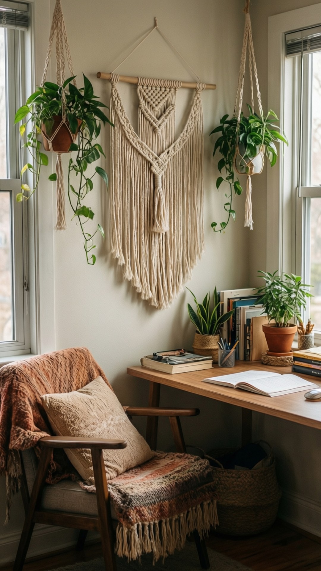 Boho Macrame Hoek Achtergronden