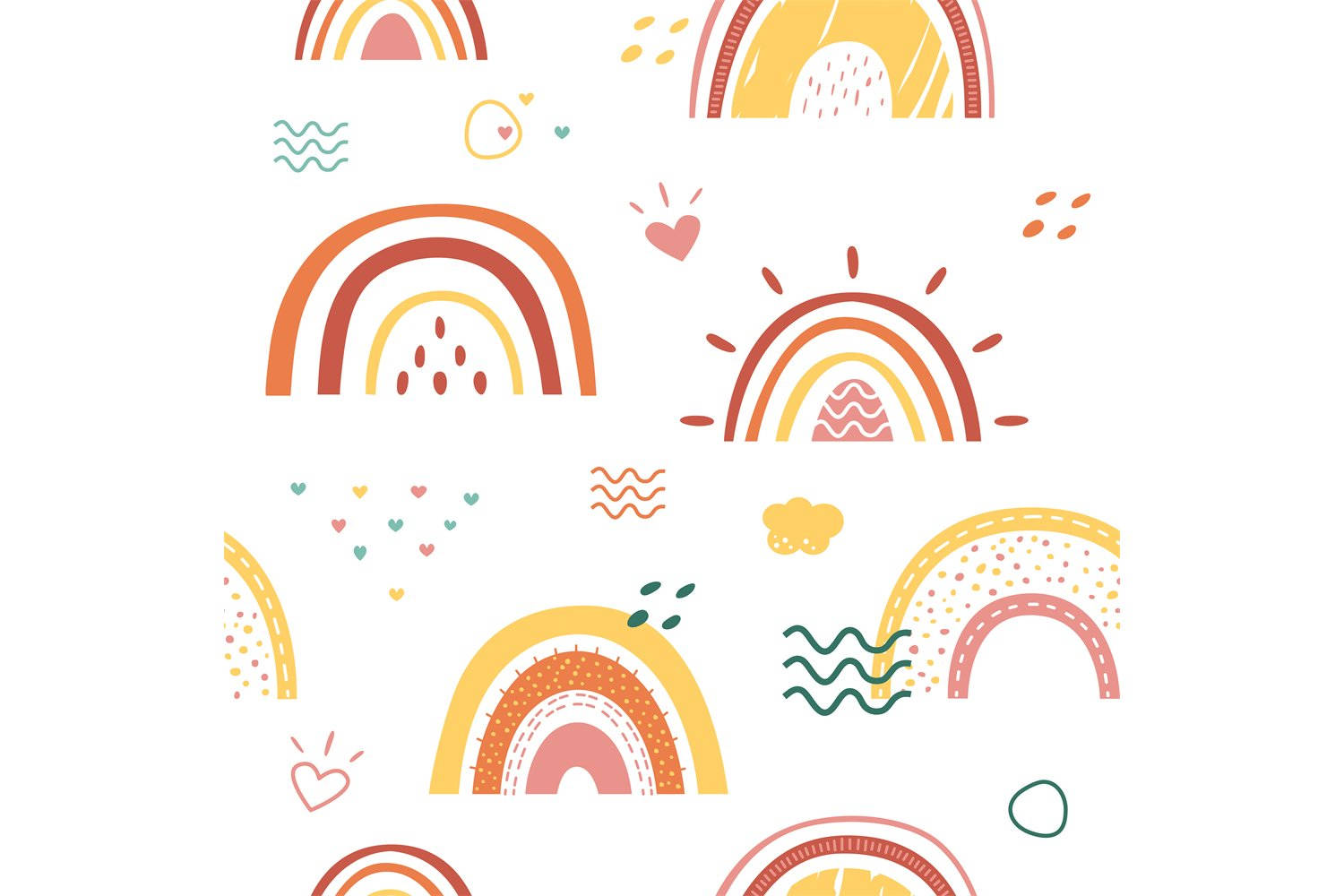 Et lys og levende udtryk af regnbuefarver med et boho-inspireret æstetisk. Wallpaper
