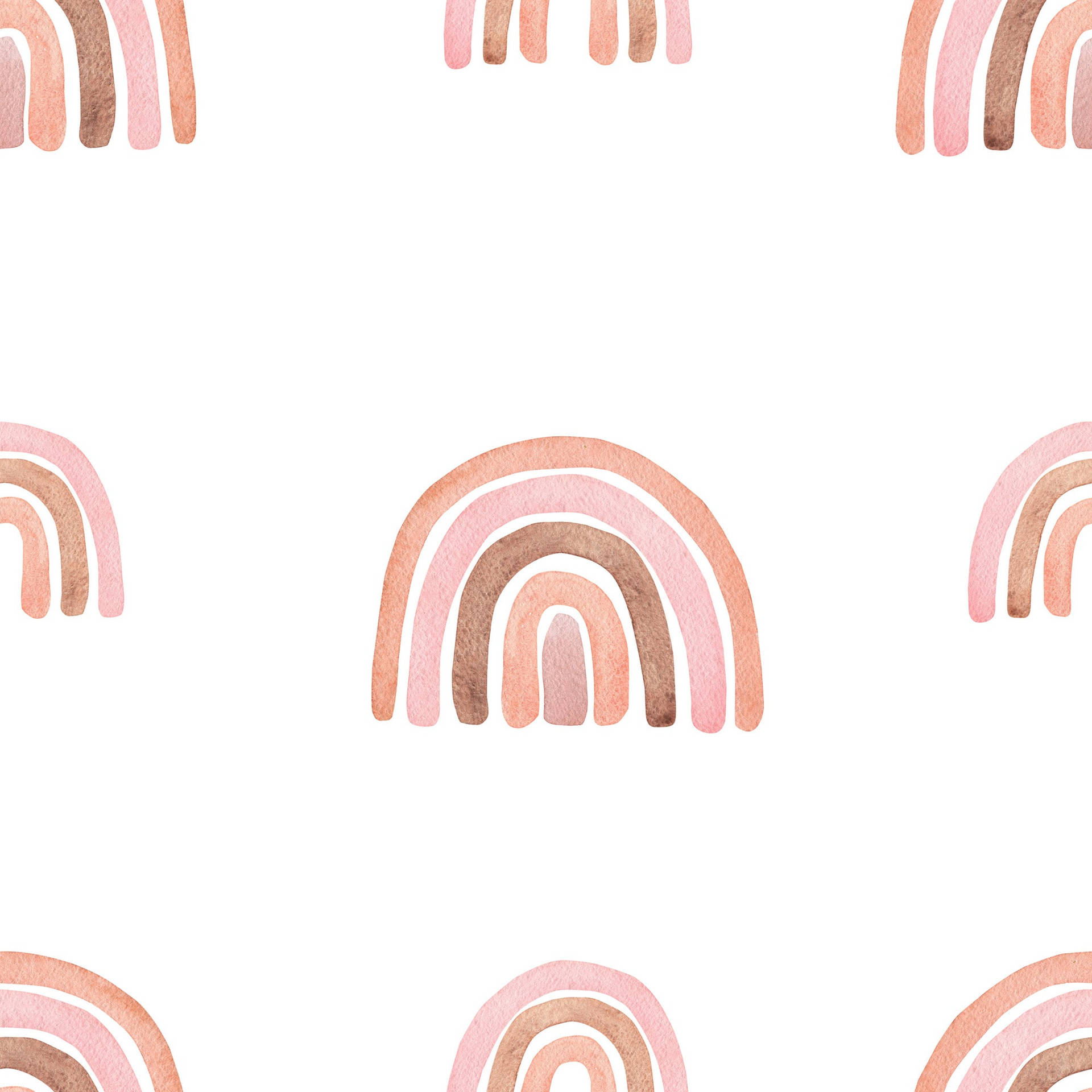 A Watercolor Rainbow Pattern With Pink And Brown Colors Wallpaper