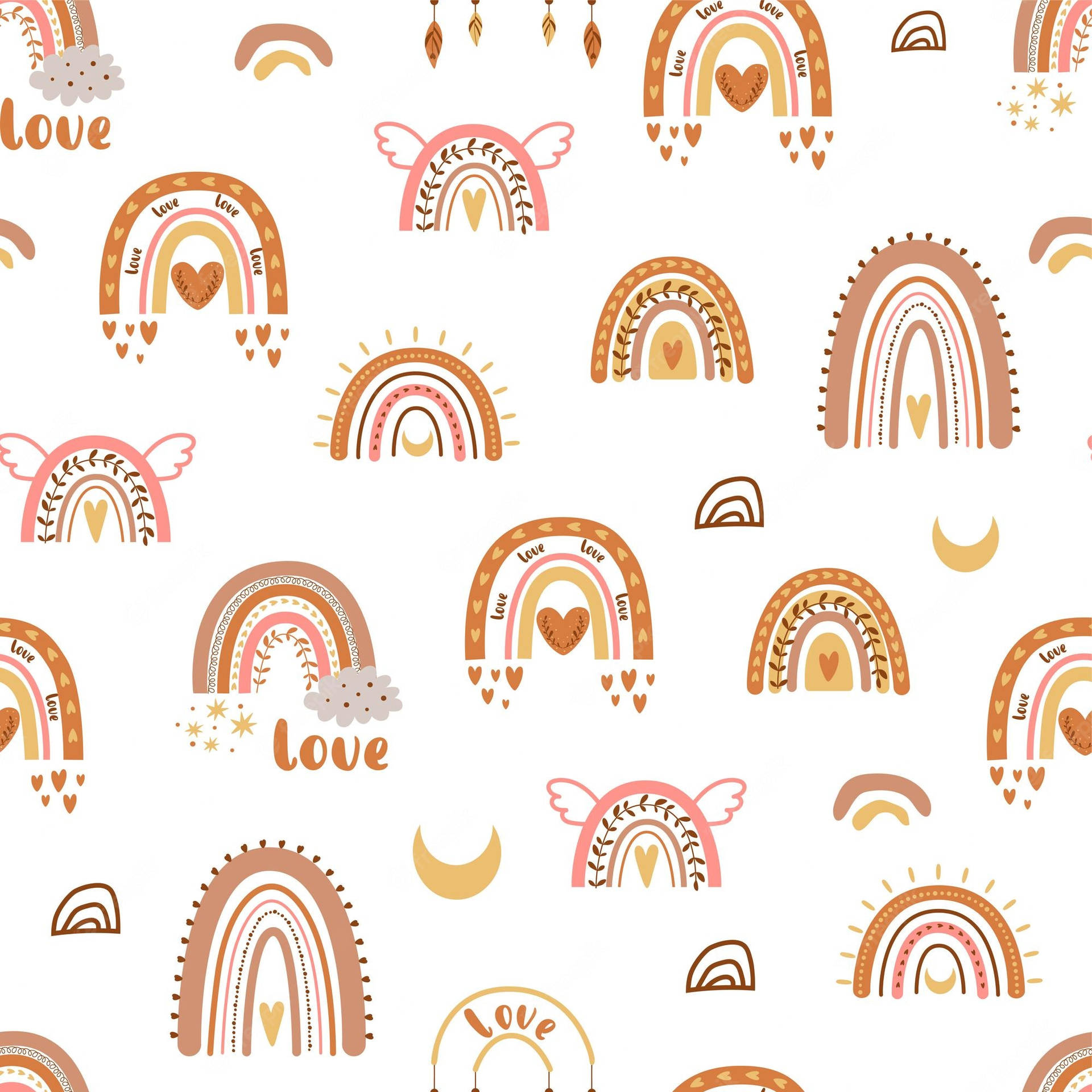 Color your world with a bohemian rainbow Wallpaper