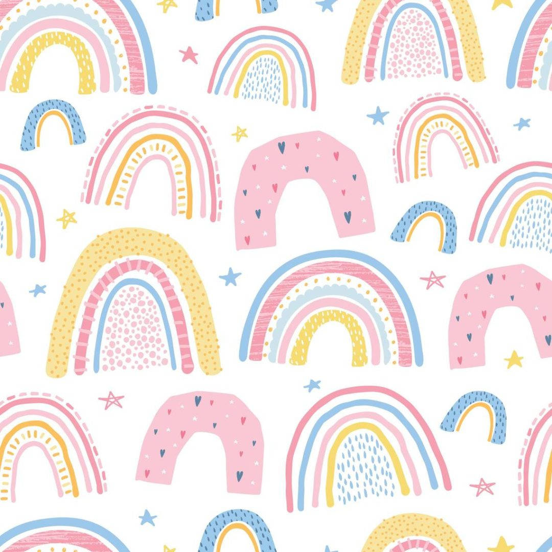 Add a touch of boho charm to your walls with this rainbow inspired wallpaper. Wallpaper