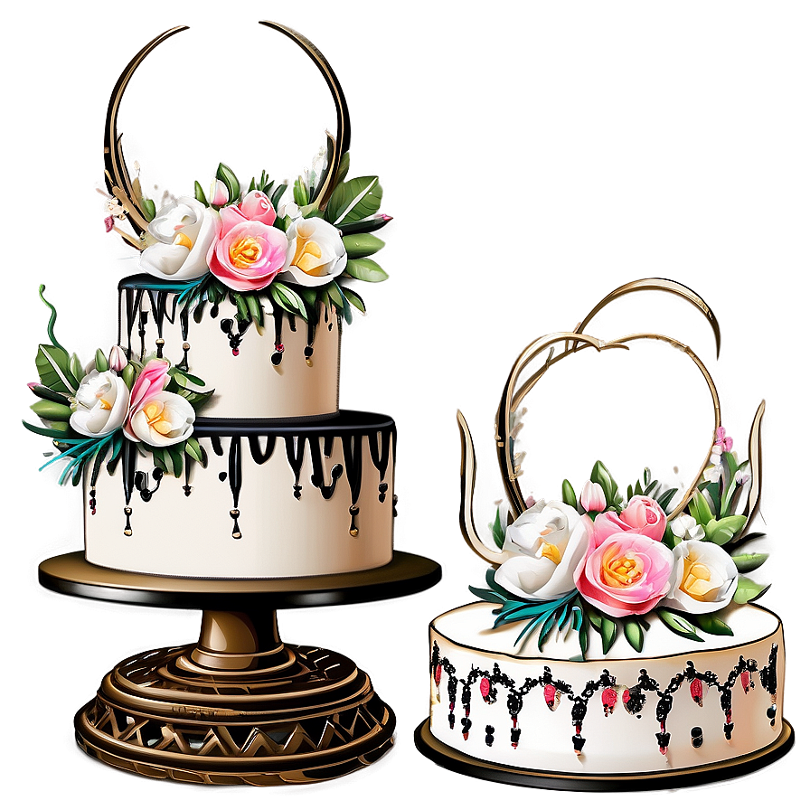 Boho Wedding Cake Png Twa14 PNG