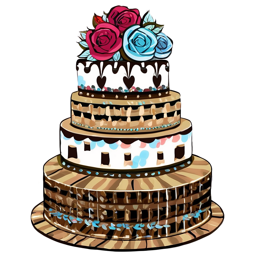 Boho Wedding Cake Png Wwe PNG