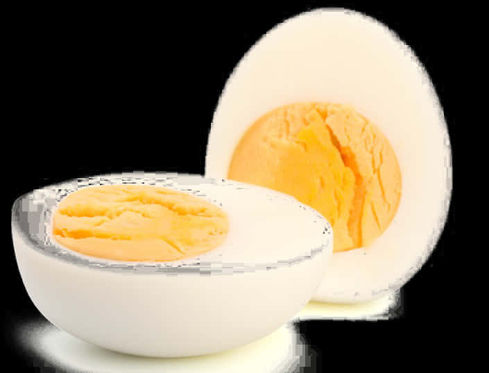 Boiled Egg Halves Digital Rendering PNG
