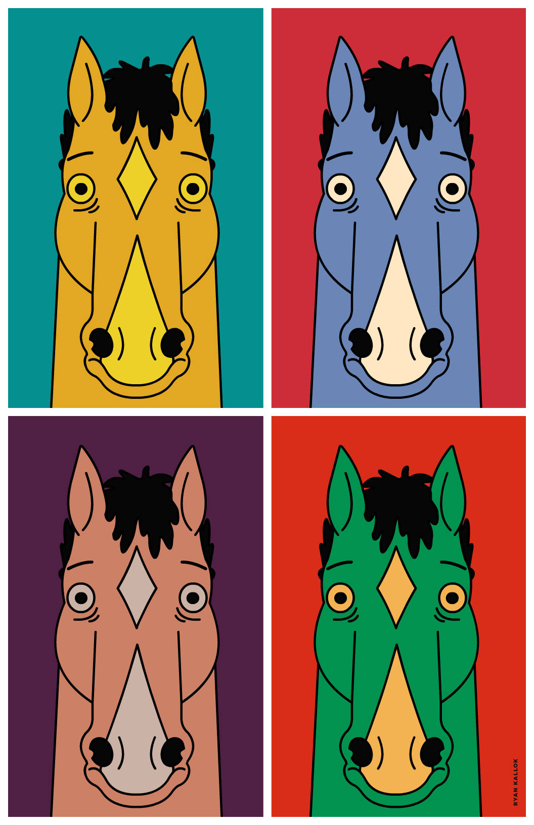 Bojack Horseman Colorful Collage
