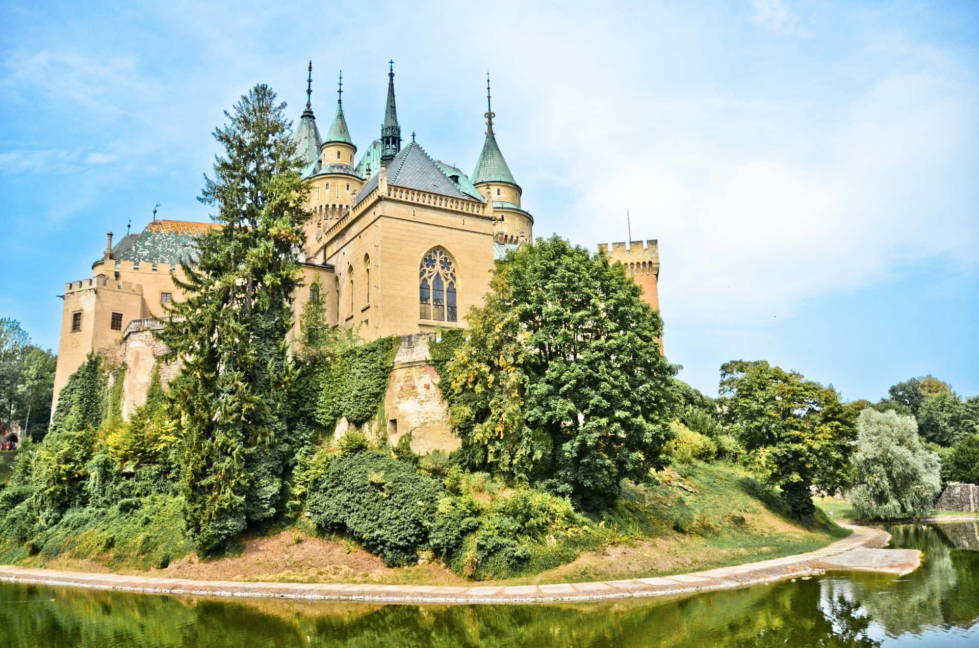 Bojnice Castle With Blue Sky Wallpaper