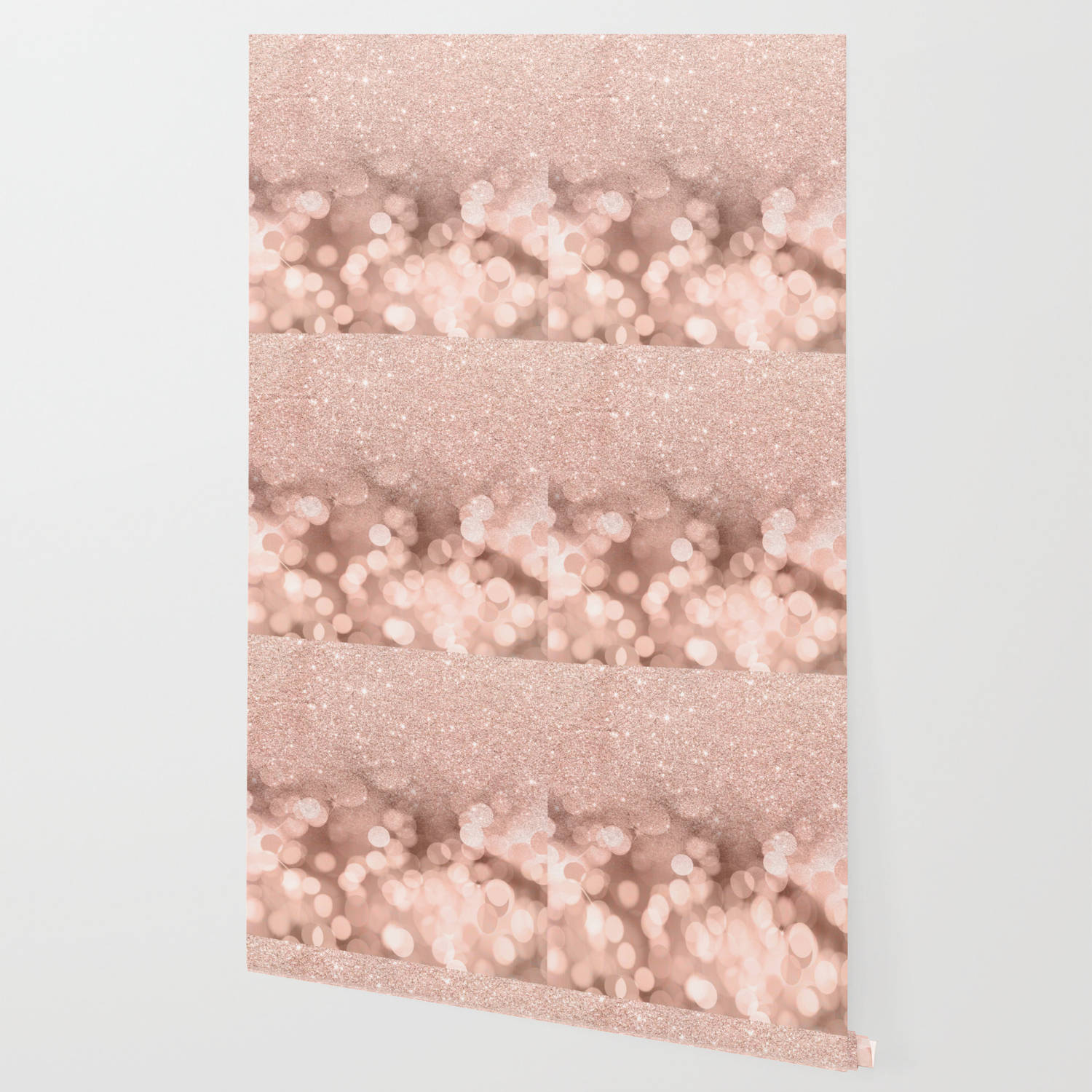 Bokeh And Glitters Rose Gold Ombre Wallpaper
