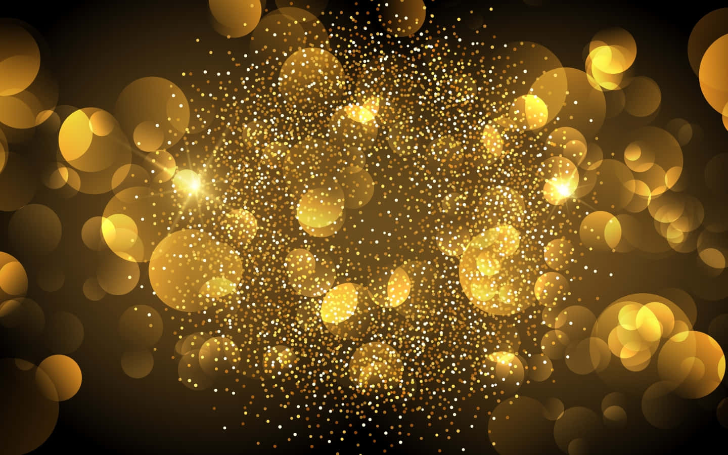 Golden Bokeh Background With Lights