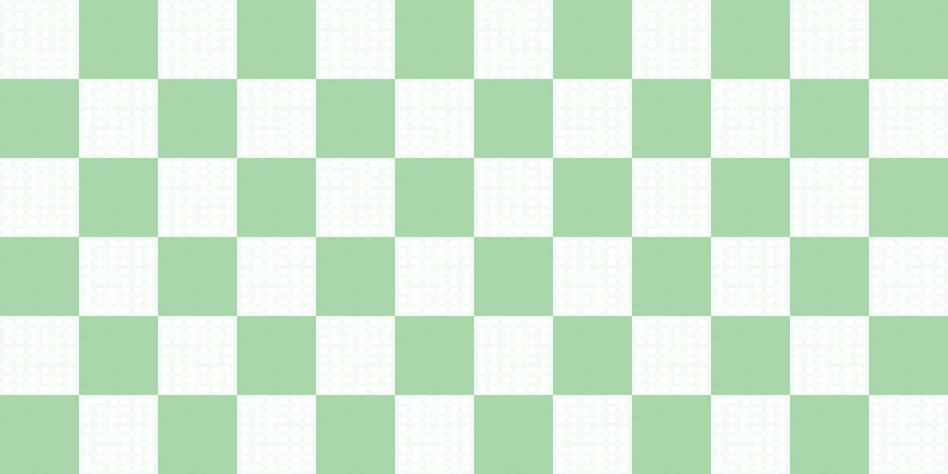 Bold Checkered Pattern Background — A seamless checkerboard pattern of soft mint green and off-white squares creates a clean geometric wallpaper.