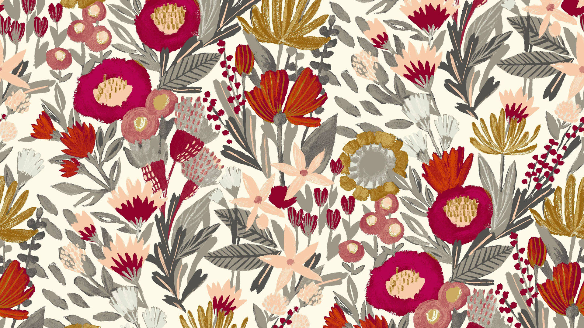 Bold Floral Style Wallpaper