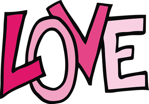 Bold Pink Love Graphic PNG