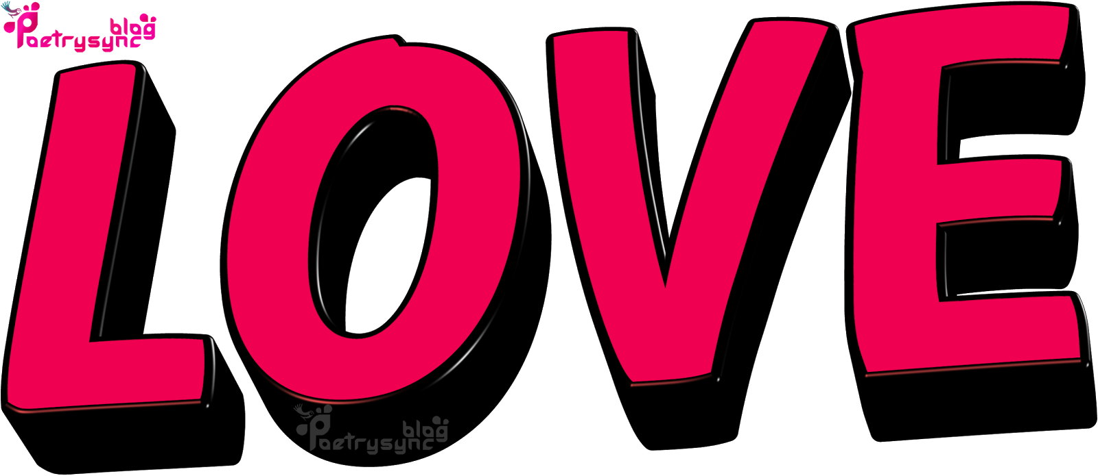 Bold Red Love Text PNG