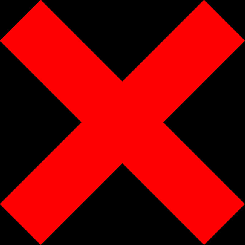 Bold Red X Symbol PNG