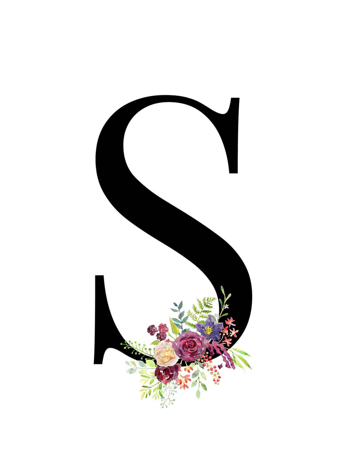 Bold S With Flowers Picture