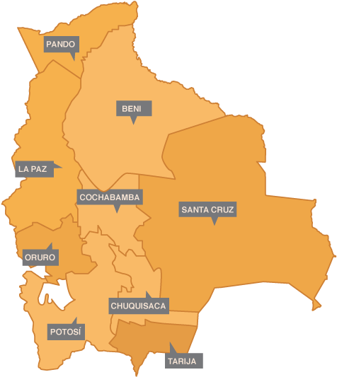 Bolivia Administrative Divisions Map PNG