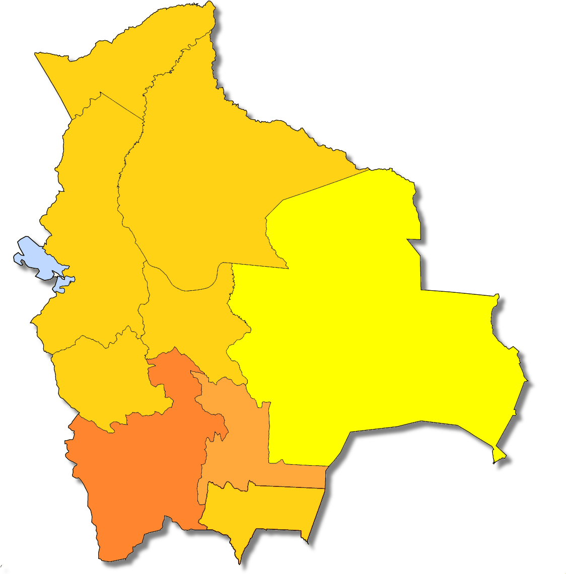 Bolivia Administrative Divisions Map PNG