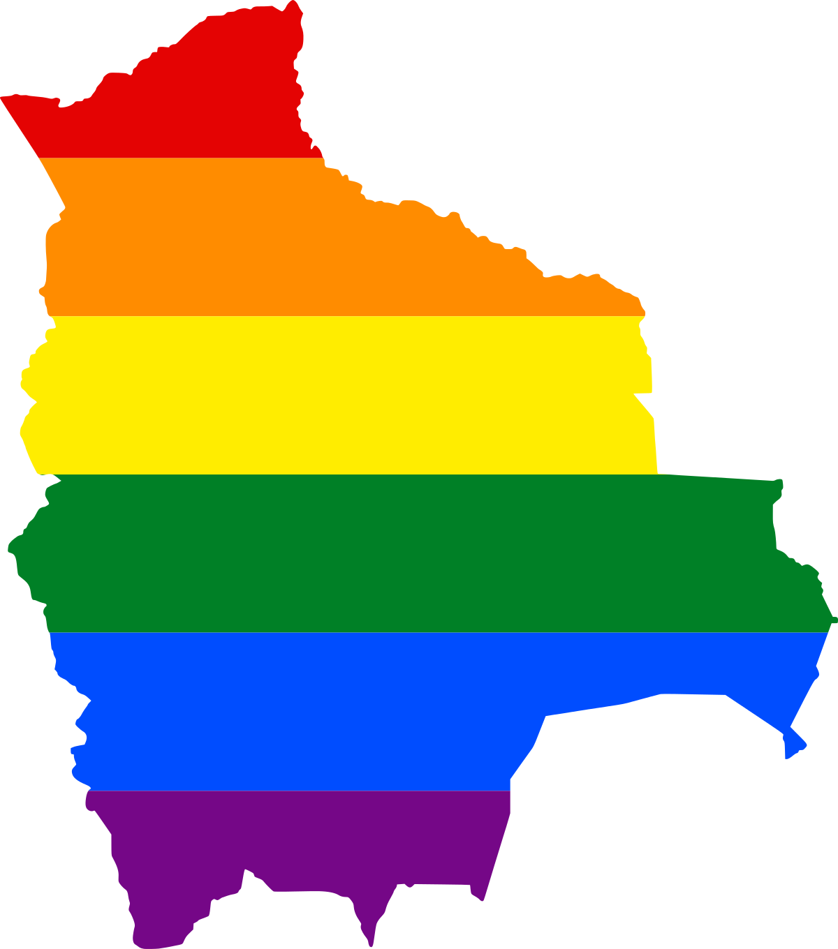 Bolivia Map Rainbow Colors PNG
